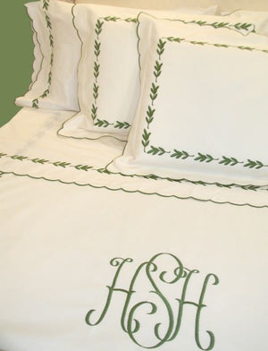 3 Leaf Embroidered Custom Bed Linens-Sheets-Duvet Covers
