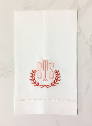 Lorraine Monogrammed Linen Guest Towels