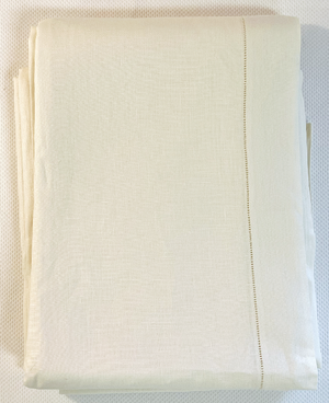 Fine Linen Tablecloth- Ecru - 66 x 160