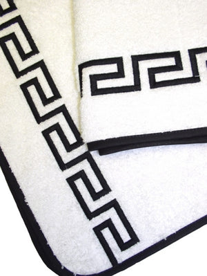 Keytena Greek Key Embroidered Bath Towel Sets