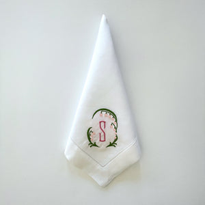 Lily of the Valley Signature Embroidered Monogram Napkins