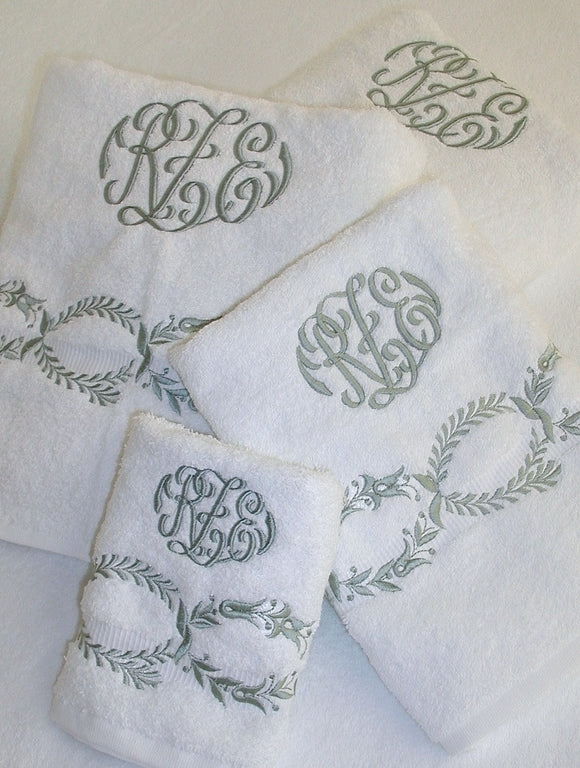 Royal Collection Luxury Bath Towel Set Antracit - Embroidery