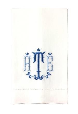 Dalton Monogrammed Linen Guest Towel