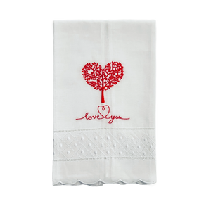 Valentines Day- Love You Heart Tree Guest Towel