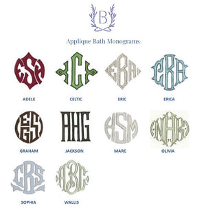 Applique Monogrammed Basic Bath Towels
