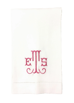 Sharon Monogrammed Linen Guest Towels