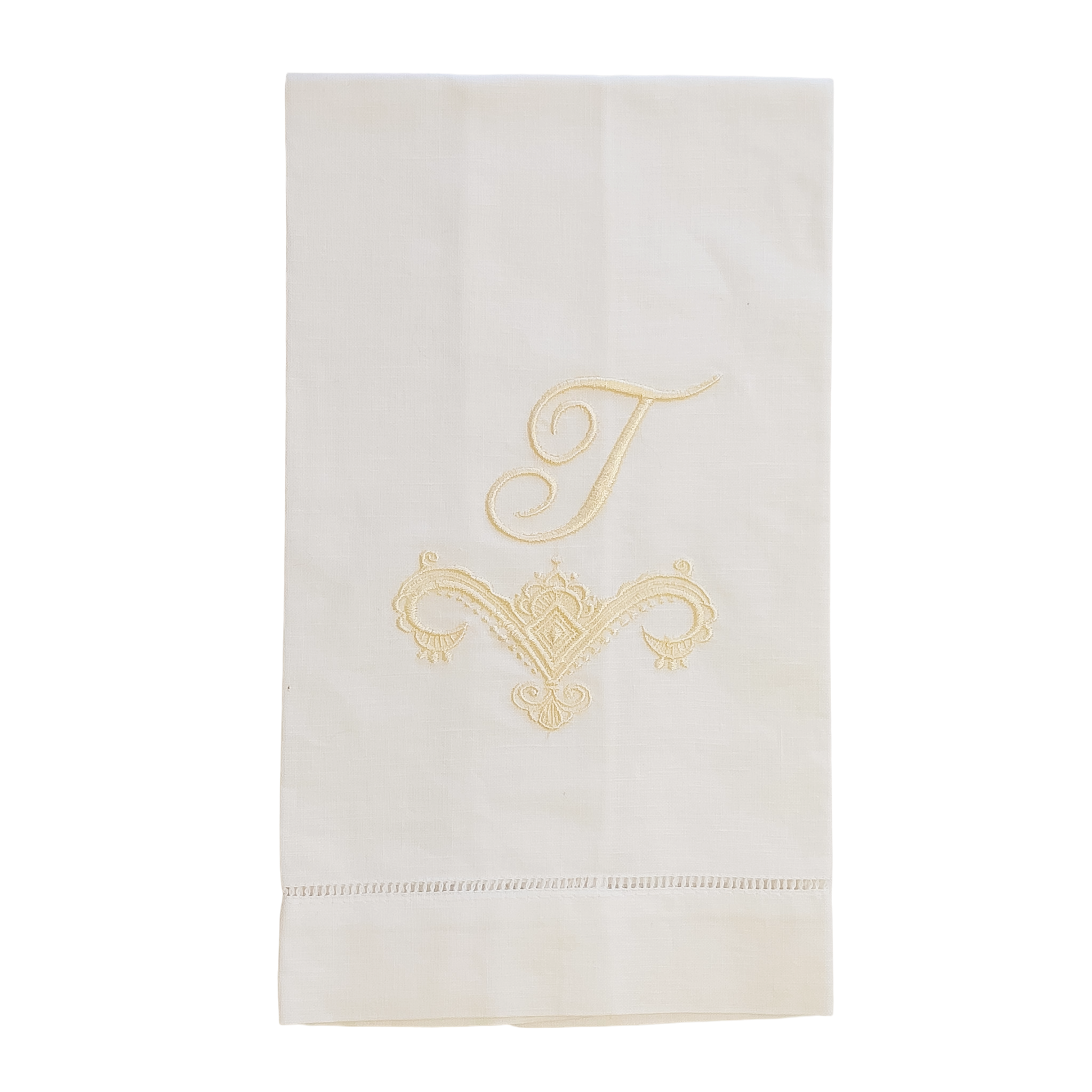 Sale-T Embroidered Ivory Guest Towel