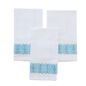 Sale-2 Colors- Embroidered Guest Towels-Set of 3