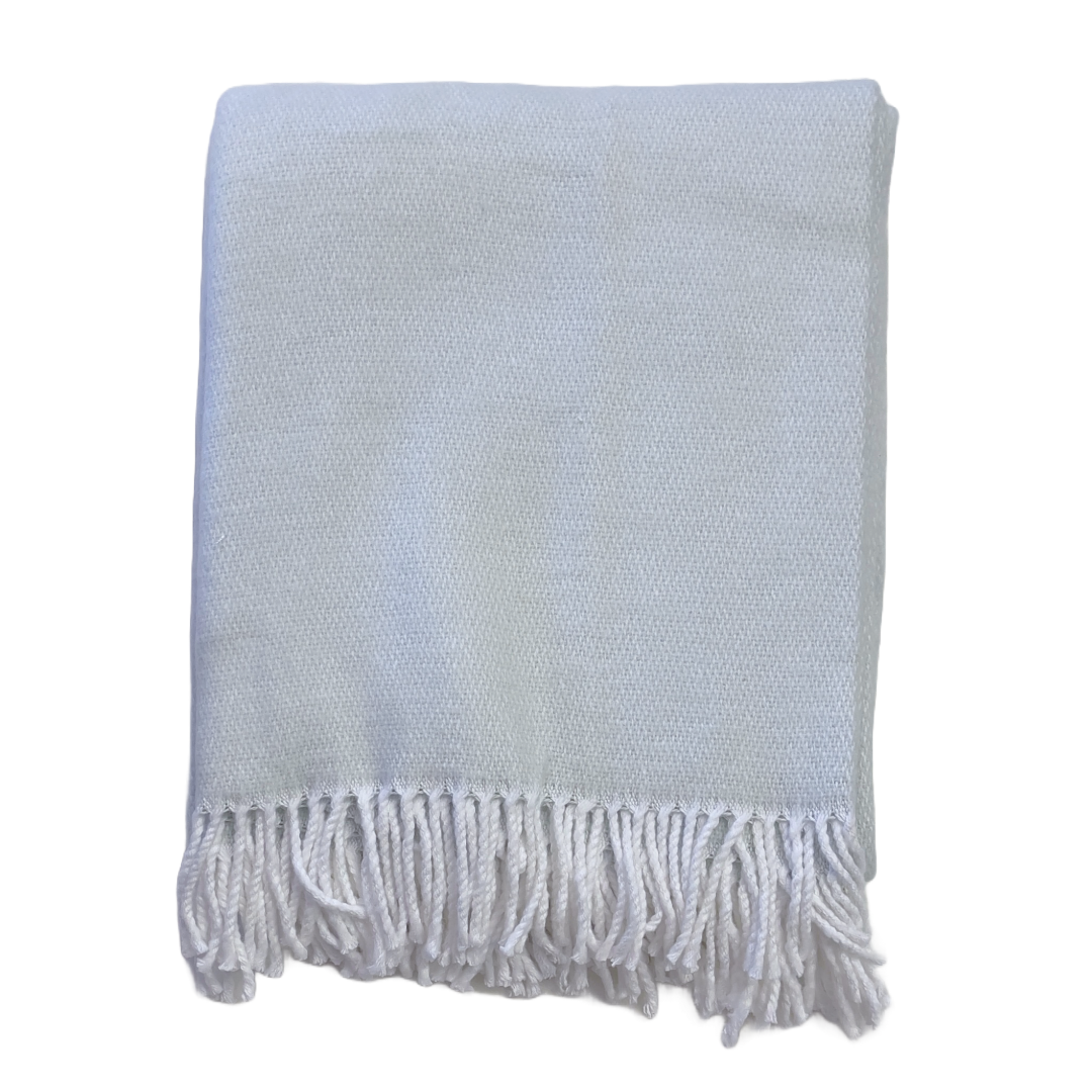 Monogrammed Fringed Throw