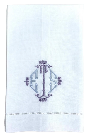 Bamboo Monogrammed Linen Guest Towel