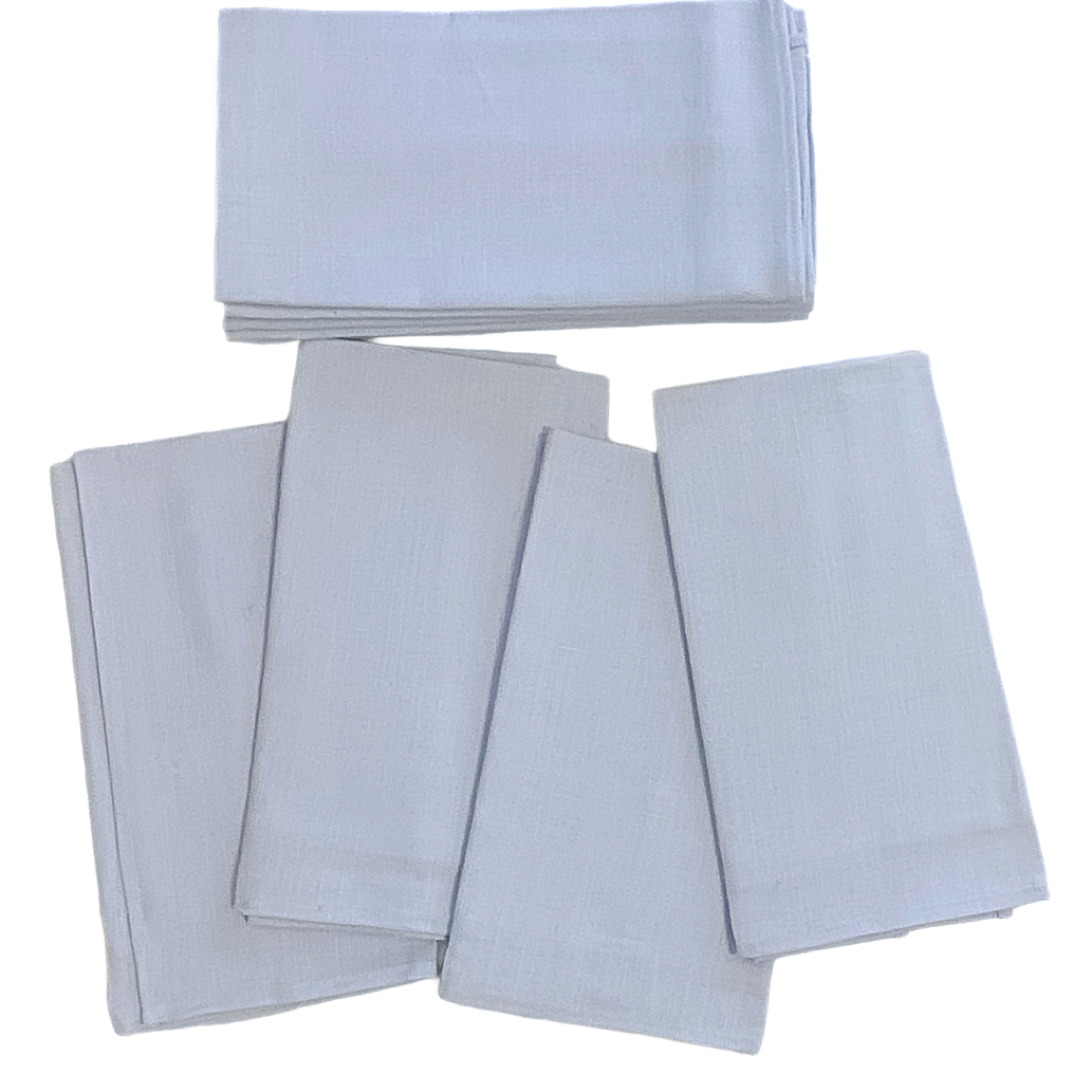Sale-Blue Plain Edge Linen Napkins