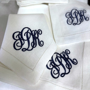 Celia Monogrammed Linen Napkins-Placemats-Cocktail Napkins