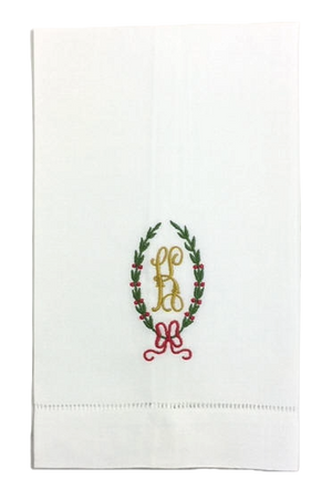 Claire Monogrammed Linen Guest Towel