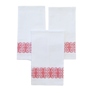 Sale-2 Colors- Embroidered Guest Towels-Set of 3