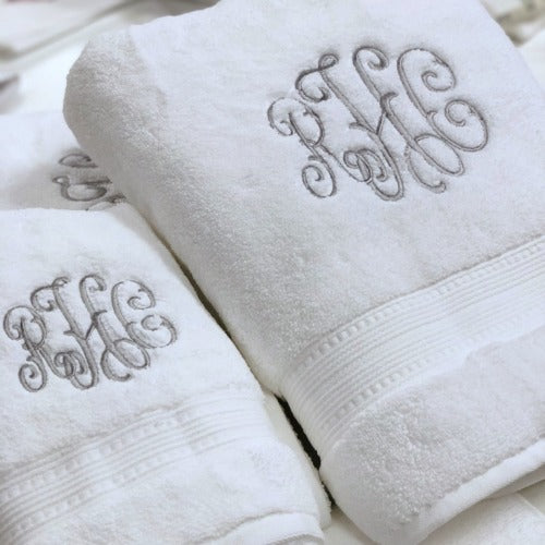 Personalized Monogram Embroidery Towel, Custom Monogrammed