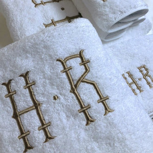 Cairo Finley monogrammed bath towels
