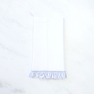 Fringe Guest Towel-Light Blue