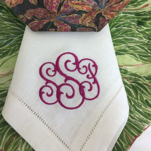 Gwyn monogrammed linen napkins-placemats-cocktail napkins