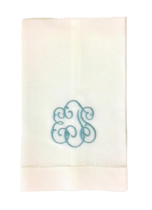 Gwyn Monogrammed Linen Guest Towel