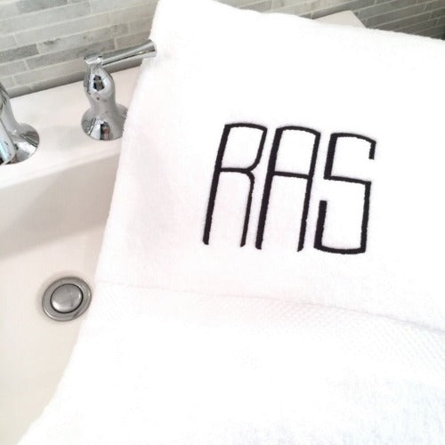 Black monogram towels 2025