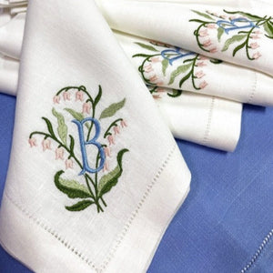 Lily of the Valley monogrammed napkins