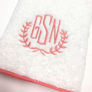 Lorraine Monogram on Cairo Bath Towels