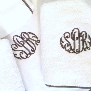 Olivia monogrammed luxury bath towels