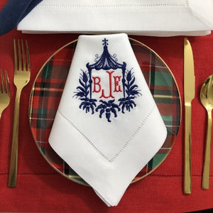 Pagoda Signature Monogram Linen Napkins