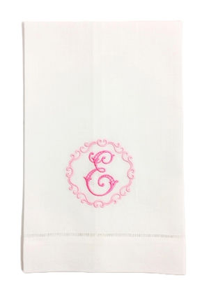 Pascal Monogrammed Linen Guest Towel