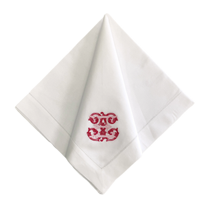 Valentine Pink Monogrammed Linen Napkins