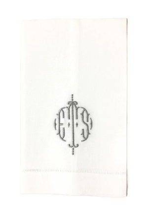 Sasha Monogrammed Linen Guest Towels