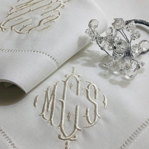 Sasha Signature Monogram Linen Napkins