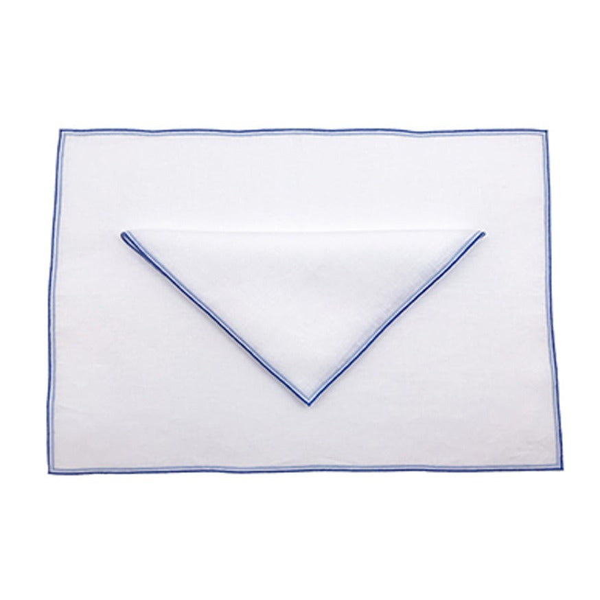 Monogrammed White Linen Dinner Napkins - Carolina Dandy