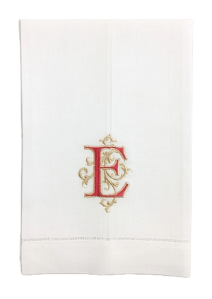 Venezia Monogrammed Linen Guest Towels