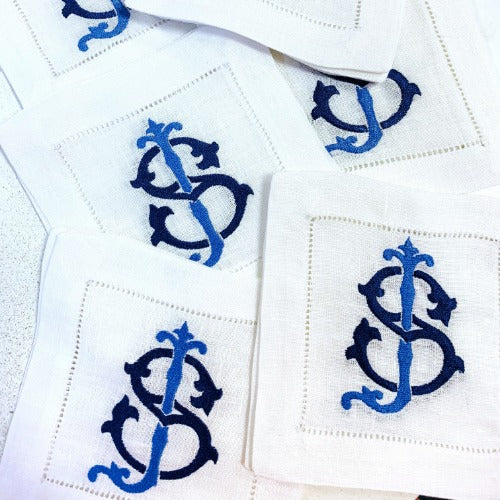 Anchor Cloth Napkins - Set of 4 in white