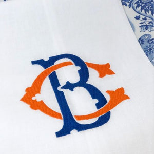 Vintage Style Monogrammed Linen Napkins-Cocktail Napkins
