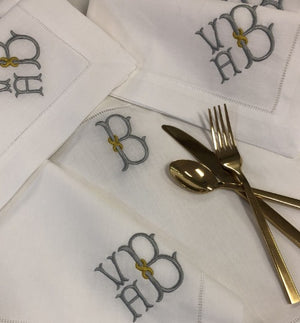 Wescott Signature Monogram Linen Napkins
