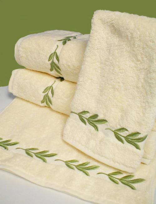Leaf Sprig Embroidered Luxury Sheet Sets & Duvet Covers