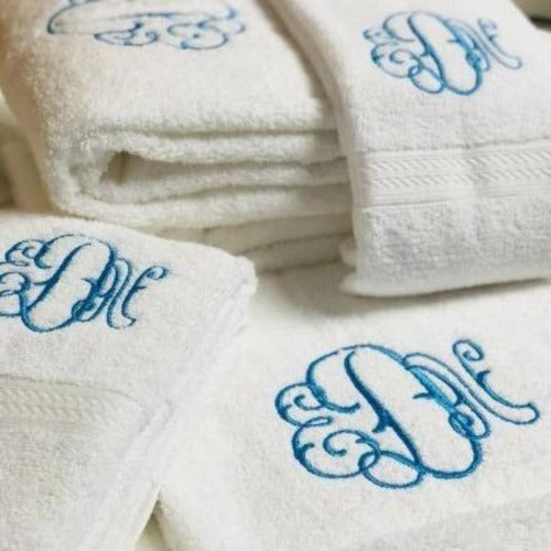 Holiday Personalized Bathroom Hand Towels -Cotton- Embroidered