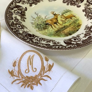 Autumn Monogrammed Linen Napkin