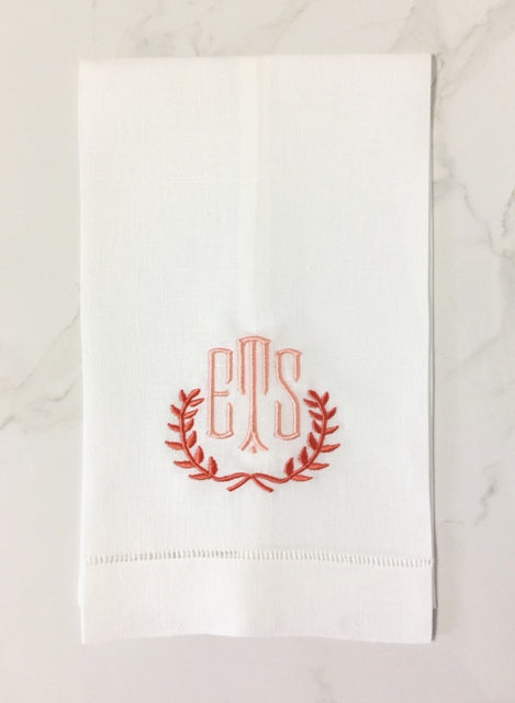 Lorraine Monogrammed Linen Guest Towels Bella Lino Linens