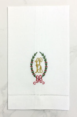 claire monogrammed linen guest towels
