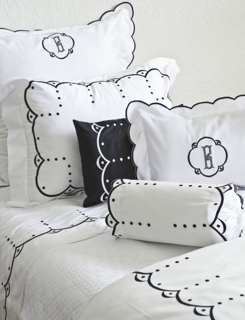 Couture Monogrammed Bed Linens-Luxury Monograms-Bedding - Bella Lino Linens