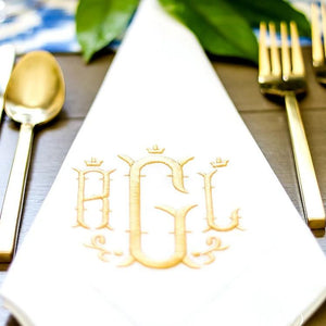 Dalton Signature Monogrammed Linen Napkins