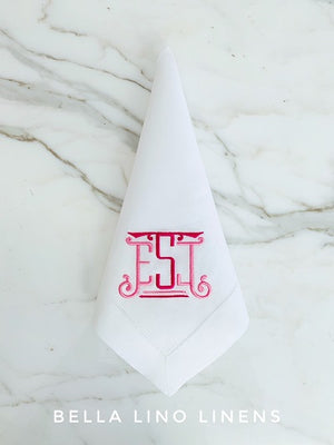 Drew Signature Monogram Linen Napkins