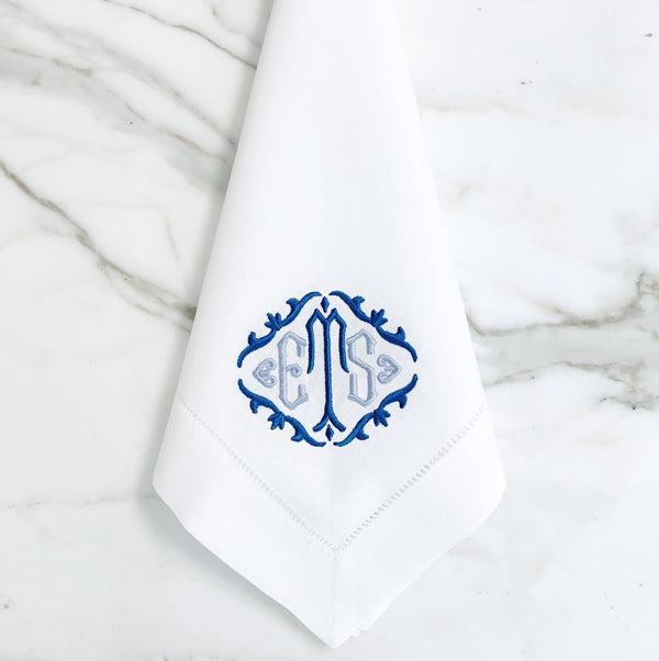 洋書 Monograms and Antique Linens ANTIQUE Linen Damask Towel, Monogram T, Art Nouveau ,Lily of