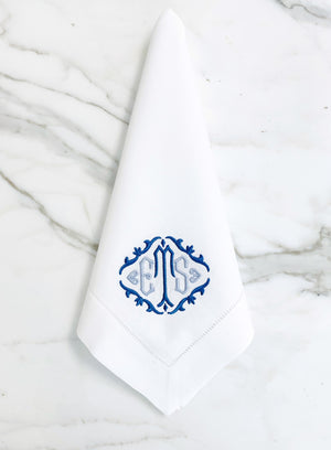 Elizabeth Signature Monogrammed Linen Napkins & Cocktail Napkins