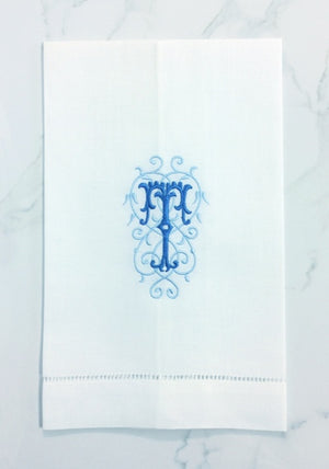 esme monogrammed linen guest towels