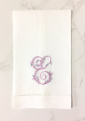 Gigi Monogrammed Linen Guest Towels