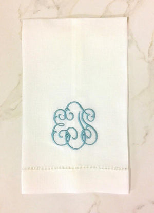 Gwyn Monogrammed Linen Guest Towels
